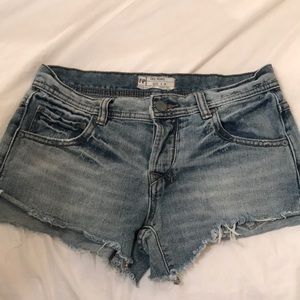 Free People hand painted denim shorts